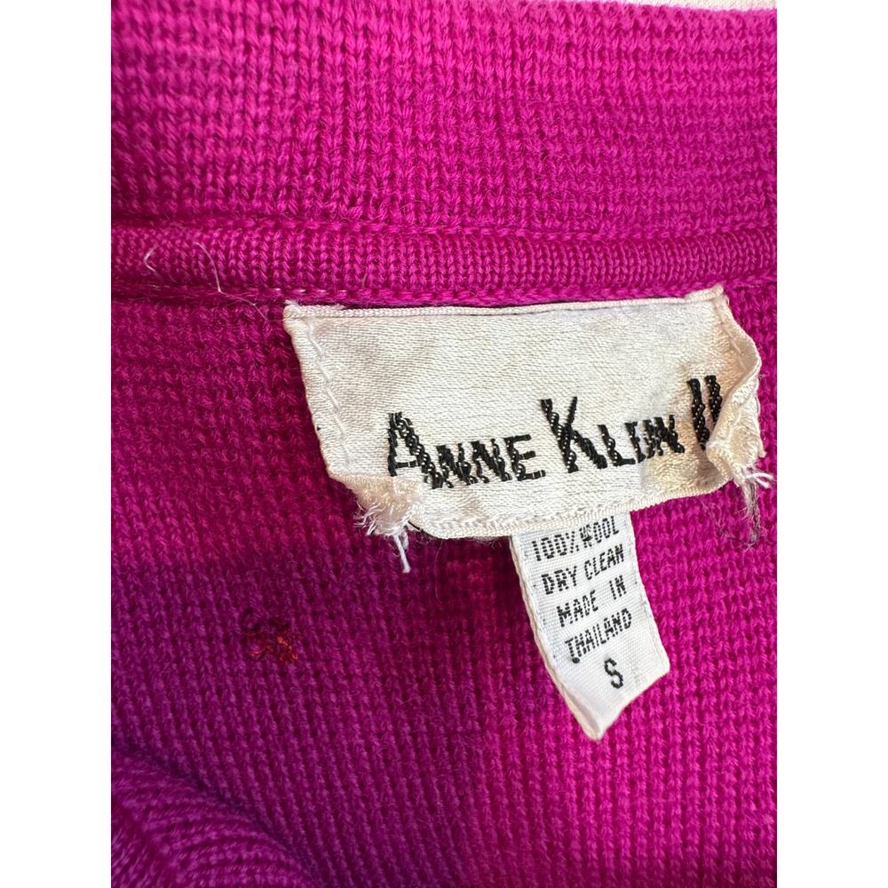 Vintage Anne Klein II Vibrant Fuchsia Wool Womans Small Jacket - Picture 5 of 16